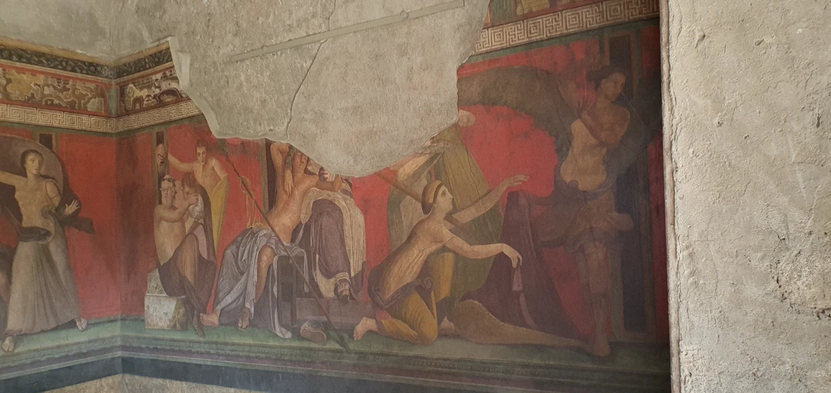 The frescoes of the Villa of the Mysteries near Pompeii, covered by the combined entry ticket