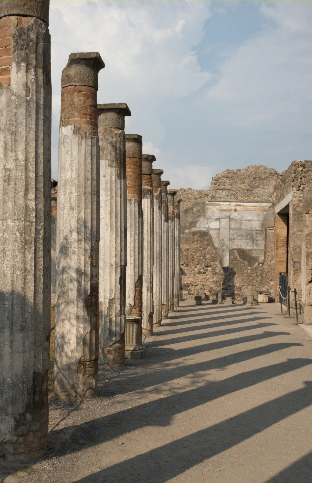 The colonnade of the House of the Faun in Pompeii, the grandest house on the private tour route